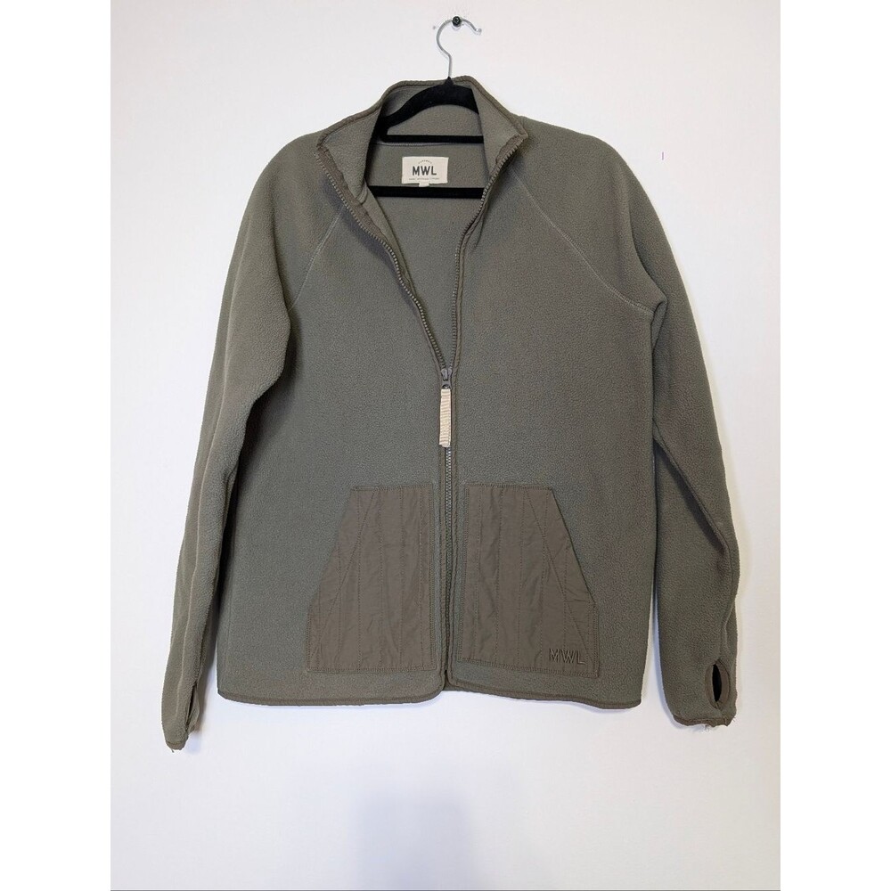 MWL Madewell Betterfleece Zip Quilted-Pocket Jacket XS Pressed Sage Gorpcore - Picture 2 of 9